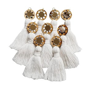 zippy flora mini cotton handmade tassels for diydecorsareedupatta pack of 10