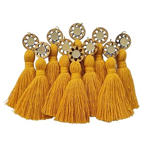 zippy flora mini cotton handmade tassels for diydecorsareedupatta pack of 10