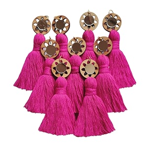 zippy flora mini cotton handmade tassels for diydecorsareedupatta pack of 10