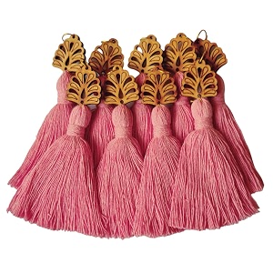 zippy flora mini cotton handmade tassels for diydecorsareedupatta pack of 10