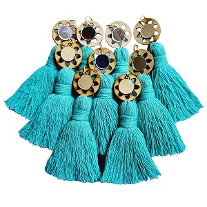 zippy flora mini cotton handmade tassels for diydecorsareedupatta pack of 10