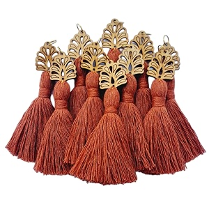 zippy flora mini cotton handmade tassels for diydecorsareedupatta pack of 10