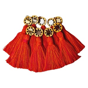 zippy flora mini cotton handmade tassels for diydecorsareedupatta pack of 10