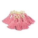 Zippy Flora Mini Cotton Tassels with Pearls for Saree, Blouse, Dupatta, DIY Crafts & Home Decor, Pack of 10, Baby Pink Decorative Tassel Set for Ethnic Wear & Fashion Accessories