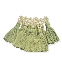 Zippy Flora mini Cotton Tassels with Pearls for Saree/Blouse/Dupatta/DIY/Decor, Pack of 10 (Seagreen)