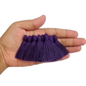 zippy flora plain solid micro 15 inch handmade cotton tassels dark purple pack of 25  decorative latkan for sarees dupattas runners clothing home dcor amp diy craft projects