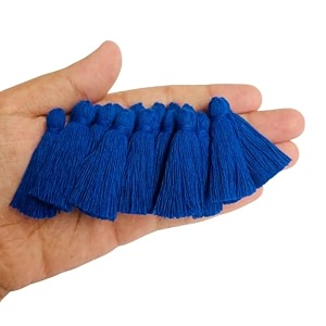 zippy flora plain solid micro 15 inch cotton tassels for sareedupattarunners amp diy projects royal blue pack of 50 pcs