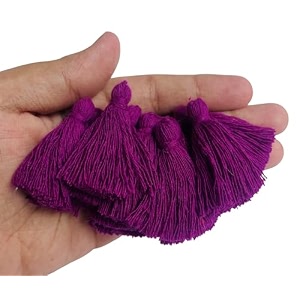 zippy flora plain solid micro 15 inch cotton tassels for sareedupattarunners amp diy projects purple pack of 25 pcs