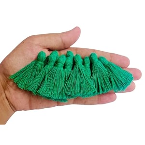 zippy flora plain solid micro 15 inch cotton tassels for sareedupattarunners amp diy projects dark green pack of 50 pcs