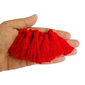 zippy flora plain solid micro 15 inch cotton tassels for sareedupattarunners amp diy projects red pack of 50 pcs