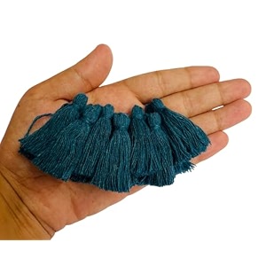 zippy flora plain solid micro 15 inch cotton tassels for sareedupattarunners amp diy projects prussian blue pack of 25 pcs
