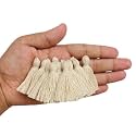 Zippy Flora Handmade Plain Solid Micro 1.5 Inch Cotton Tassels | Pack of 25 | Elegant Off-White Decorative Tassels for Saree, Dupatta, Table Runners, Curtains &amp; DIY Craft Projects