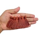 Zippy Flora Plain Solid Micro 1.5 Inch Handmade Cotton Tassels (Rust Brown, Pack of 25) | Decorative Latkan for Sarees, Dupattas, Runners, Clothing, Home Décor &amp; DIY Craft Projects