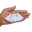Zippy Flora Plain Solid Micro 1.5 Inch Handmade Cotton Tassels (White, Pack of 50) | Decorative Latkan for Sarees, Dupattas, Runners, Clothing, Home Décor &amp; DIY Craft Projects