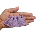 Zippy Flora Plain Solid Micro 1.5 Inch Handmade Cotton Tassels (Lavender, Pack of 50) | Decorative Latkan for Sarees, Dupattas, Runners, Clothing, Home Décor & DIY Craft Projects