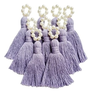zippy flora sareeblousedupatta tassels mini cotton tassels with pearls pack of 10 lavender