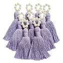 Zippy Flora Saree/Blouse/Dupatta Tassels, mini Cotton Tassels with Pearls, Pack of 10 (Lavender)