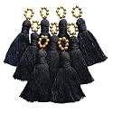Zippy Flora Saree/Blouse/Dupatta Tassels, mini Cotton Tassels with Pearls, Pack of 10 (with Golden Pearl (Black))