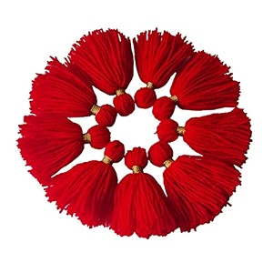 zippy flora thick woolen tassels for diydecoroutfits pack of 5 red