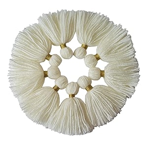 zippy flora thick woolen tassels for diydecoroutfits pack of 5 off-white