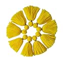 Zippy Flora Thick Woolen Tassels for DIY/Decor/Outfits (Pack of 5, Lemon Yellow)