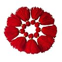 Zippy Flora Thick Woolen Tassels for DIY/Decor/Outfits (Pack of 5, Red)