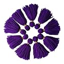 Zippy Flora Thick Woolen Tassels for DIY/Decor/Outfits (Pack of 10, Purple)