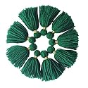 Zippy Flora Thick Woolen Tassels for DIY/Decor/Outfits (Pack of 10, Dark Green)