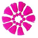 Zippy Flora Thick Woolen Tassels for DIY/Decor/Outfits (Pack of 5, Dark Pink)