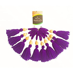 zippy flora woolen tassels pack of 10 purple