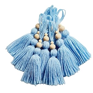 zippy flora woolen tassels pack of 10 sky blue