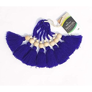 zippy flora woolen tassels pack of 10 navy blue