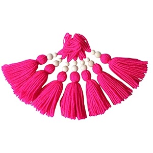 zippy flora woolen tassels pack of 10 dark pink