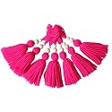 Zippy Flora Woolen Tassels, Pack of 10 (Dark Pink)