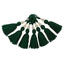 Zippy Flora Woolen Tassels, Pack of 10 (Dark Green)