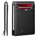 Zitahli Wallet for Men-6 Slots ID Window-Mens Wallets-Slim Wallet Classic Spring Money Clip RFID Blocking-Gift for Men