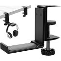 Zitel Headphone Stand, Adjustable Foldable Aluminum Hanger Headset Holder for PC Gaming Headset, fits All Headphone Sizes - Black