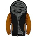 ZITY Boys Zip Up Hoodie Fleece Jacket Kids Sherpa Lined Sweatshirts Outerwear Unisex Warm Winter Coat 6-15 Years Old