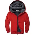 ZITY Boys Zip Up Hoodie Fleece Jacket Kids Sherpa Lined Sweatshirts Outerwear Unisex Warm Winter Coat 6-15 Years Old