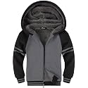 ZITY Boys Zip Up Hoodie Fleece Jacket Kids Sherpa Lined Sweatshirts Outerwear Unisex Warm Winter Coat 6-15 Years Old