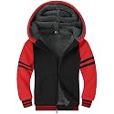 ZITY Boys Zip Up Hoodie Fleece Jacket Kids Sherpa Lined Sweatshirts Outerwear Unisex Warm Winter Coat 6-15 Years Old