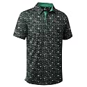 ZITY Men's Golf Shirts Short Sleeve Print Patterns Casual Collared Polo