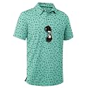 ZITY Men's Golf Shirts Short Sleeve Print Patterns Casual Collared Polo
