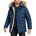 ZITY Men's Winter Jacket Thicken Sherpa Lined Fleece Parka Long Outerwear Fur Coats Water-Resistant Windproof Hooded Jackets
