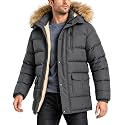 ZITY Men's Winter Jacket Thicken Sherpa Lined Fleece Parka Long Outerwear Fur Coats Water-Resistant Windproof Hooded Jackets