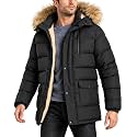 ZITY Men's Winter Jacket Thicken Sherpa Lined Fleece Parka Long Outerwear Fur Coats Water-Resistant Windproof Hooded Jackets