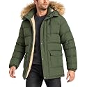 ZITY Men's Winter Jacket Thicken Sherpa Lined Fleece Parka Long Outerwear Fur Coats Water-Resistant Windproof Hooded Jackets