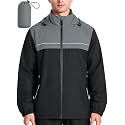 ZITY Mens Waterproof Rain Jacket Windbreaker Raincoat Hooded &amp; Mesh‑Lined