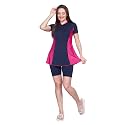 ZIUM 4-Way Lycra one Piece Women Swimsuit: A-line with Attached Cycling Shorts &amp; Padded with Lining