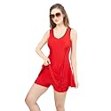 ZIUM 4-Way Lycra one Piece Women Swimsuit: A-line with Attached Cycling Shorts &amp; Padded with Lining